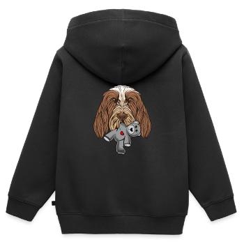 Spinone Stofftier - Kinder Premium Organic Zip Hoodie - Schwarz - Hinten - AI Model Kid Male (0cm)