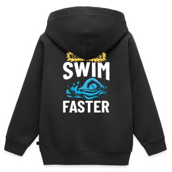 Schwimmen Trainer Pool Schwimmer Lektion - Kinder Premium Organic Zip Hoodie - Schwarz - Hinten - AI Model Kid Male (0cm)