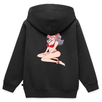 Anime Anime Merch Animes Anime Outfit Animefiguren - Kinder Premium Organic Zip Hoodie - Schwarz - Hinten - AI Model Kid Male (0cm)
