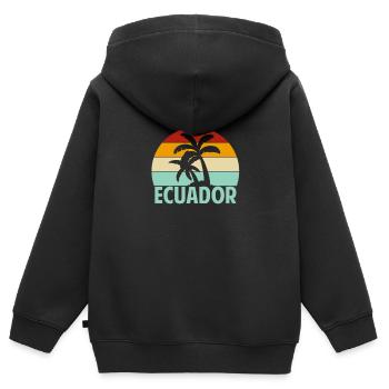 Ecuador - Kinder Premium Organic Zip Hoodie - Schwarz - Hinten - AI Model Kid Male (0cm)