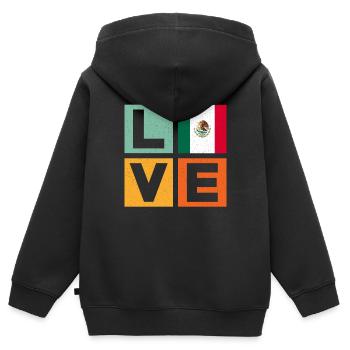 Mexiko Liebe - Kinder Premium Organic Zip Hoodie - Schwarz - Hinten - AI Model Kid Male (0cm)