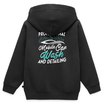 Mobile Autoaufbereitung Autoaufbereitung - Kinder Premium Organic Zip Hoodie - Schwarz - Hinten - AI Model Kid Male (0cm)
