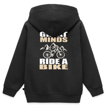 Bicyclette - Sweat Premium à capuche zippé enfant bio - noir - Dos - AI Model Kid Male (0cm)