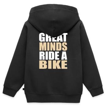 Bicyclette - Sweat Premium à capuche zippé enfant bio - noir - Dos - AI Model Kid Male (0cm)