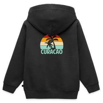 Curacao - Kinder Premium Organic Zip Hoodie - Schwarz - Hinten - AI Model Kid Male (0cm)