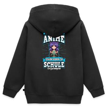 Anime Otaku Weeb Kawaii - Kinder Premium Organic Zip Hoodie - Schwarz - Hinten - AI Model Kid Male (0cm)