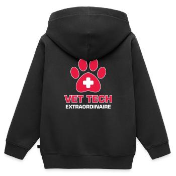 Vet Tech Extraordinaire Pet Medicine Fur Doctor G - Kids Premium Organic Zip-up Hoodie - black - Back - AI Model Kid Male (0cm)