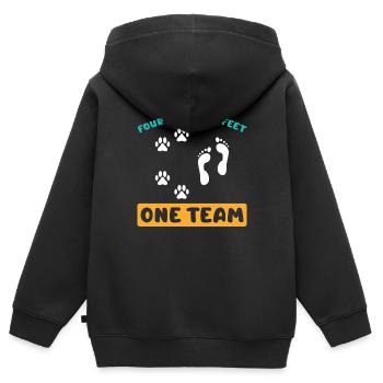Agilité du chien - Sweat Premium à capuche zippé enfant bio - noir - Dos - AI Model Kid Male (0cm)