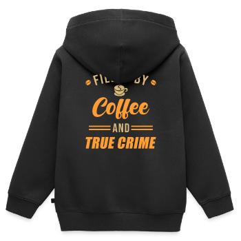 Coffee and True Crime - Kids Premium Organic Zip-up Hoodie - black - Back - AI Model Kid Male (0cm)