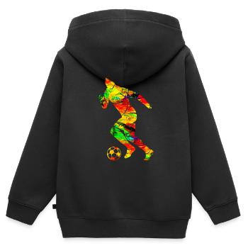 Fussballspieler - Kinder Premium Organic Zip Hoodie - Schwarz - Hinten - AI Model Kid Male (0cm)