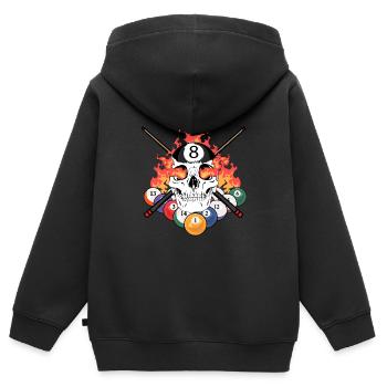 Pool Billard - Kinder Premium Organic Zip Hoodie - Schwarz - Hinten - AI Model Kid Male (0cm)