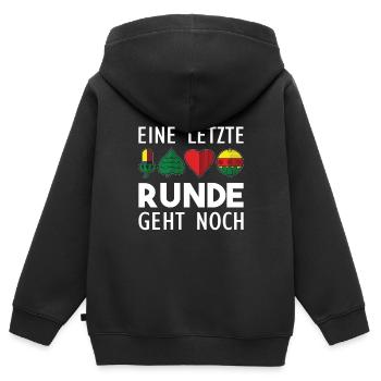Doppelkopf - Kinder Premium Organic Zip Hoodie - Schwarz - Hinten - AI Model Kid Male (0cm)