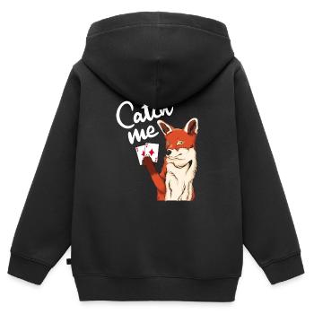 Double tête - Sweat Premium à capuche zippé enfant bio - noir - Dos - AI Model Kid Male (0cm)