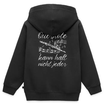 Querflöte - Kinder Premium Organic Zip Hoodie - Schwarz - Hinten - AI Model Kid Male (0cm)