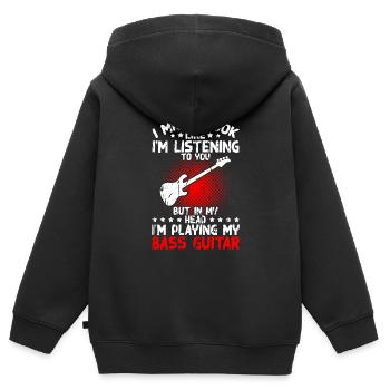 Musiker Musik Gitarrist Musik Bassist Bassist - Kinder Premium Organic Zip Hoodie - Schwarz - Hinten - AI Model Kid Male (0cm)