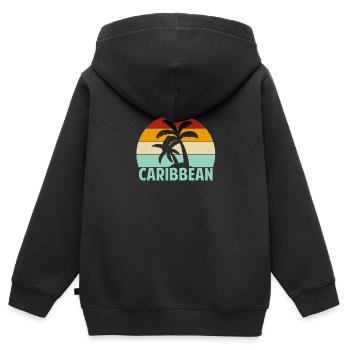 Karibik - Kinder Premium Organic Zip Hoodie - Schwarz - Hinten - AI Model Kid Male (0cm)