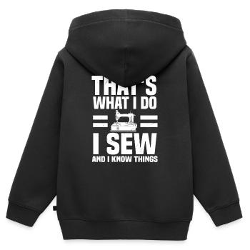 Nähen - Kinder Premium Organic Zip Hoodie - Schwarz - Hinten - AI Model Kid Male (0cm)