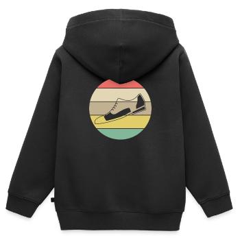 Vintage Retro Stepp-Schuhe - Kinder Premium Organic Zip Hoodie - Schwarz - Hinten - AI Model Kid Male (0cm)