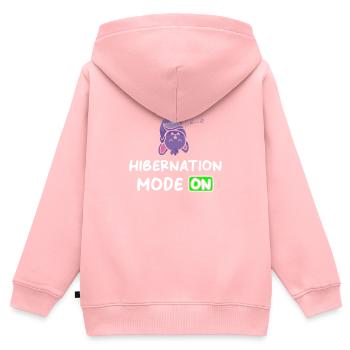 Hibernation Mode On with Bat - Kids Premium Organic Zip-up Hoodie - rose - Back - AI Model Kid Female (0cm)