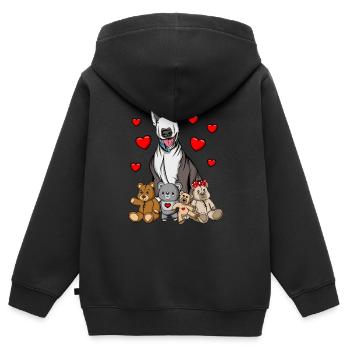 Bull terrier - Sweat Premium à capuche zippé enfant bio - noir - Dos - AI Model Kid Male (0cm)