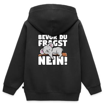 Koala - Kinder Premium Organic Zip Hoodie - Schwarz - Hinten - AI Model Kid Male (0cm)