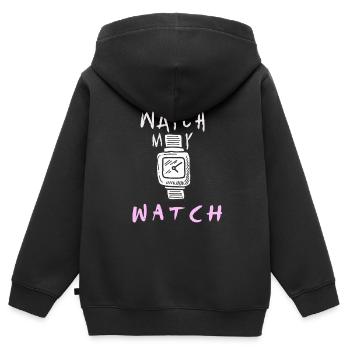Watch My Watch Enthusiast Collector Accessory Hoar - Kinder Premium Organic Zip Hoodie - Schwarz - Hinten - AI Model Kid Male (0cm)