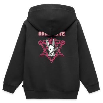 666% Cute kawaii Satanic Goth - Kinder Premium Organic Zip Hoodie - Schwarz - Hinten - AI Model Kid Male (0cm)
