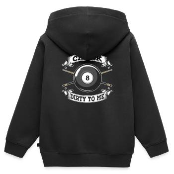 Billard 8 boules - Sweat Premium à capuche zippé enfant bio - noir - Dos - AI Model Kid Male (0cm)