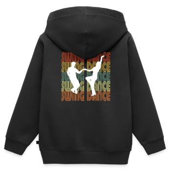 DANSE SWING - Sweat Premium à capuche zippé enfant bio - noir - Dos - AI Model Kid Male (0cm)