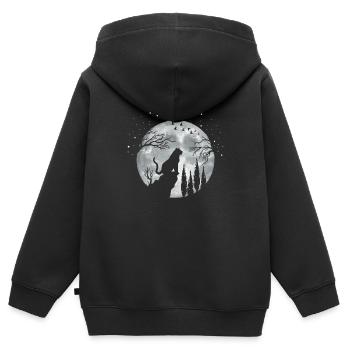Tiger - Kinder Premium Organic Zip Hoodie - Schwarz - Hinten - AI Model Kid Male (0cm)
