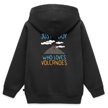 Geologist Volcano Geology Rock Hunter Rock Hunting - Kids Premium Organic Zip-up Hoodie - black - Back - AI Model Kid Male (0cm)