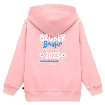 Großer Bruder 2023 Loading - Kinder Premium Organic Zip Hoodie - Rosa - Hinten - AI Model Kid Female (0cm)