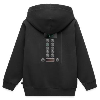 Opérateur de bouton amusant pour mécanicien - Sweat Premium à capuche zippé enfant bio - noir - Dos - AI Model Kid Male (0cm)