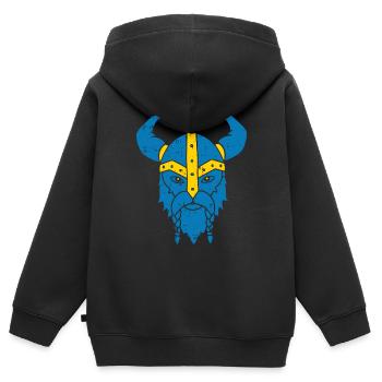 Suède - Sweat Premium à capuche zippé enfant bio - noir - Dos - AI Model Kid Male (0cm)