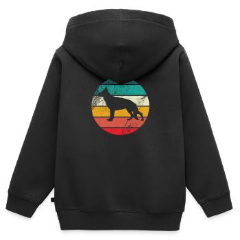 German Shepherd Retro Vintage - Kids Premium Organic Zip-up Hoodie - black - Back - AI Model Kid Male (0cm)