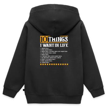 basketball basketballer sport basketballmannschaft - Kinder Premium Organic Zip Hoodie - Schwarz - Hinten - AI Model Kid Male (0cm)