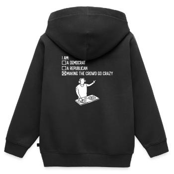 DJ Discjockey - Kinder Premium Organic Zip Hoodie - Schwarz - Hinten - AI Model Kid Male (0cm)