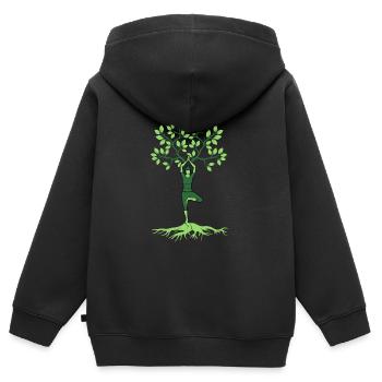 Yoga Yogi - Sweat Premium à capuche zippé enfant bio - noir - Dos - AI Model Kid Male (0cm)