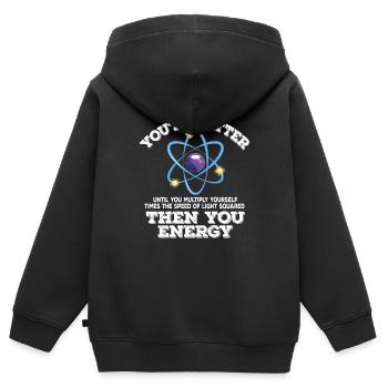 Physicien physicien - Sweat Premium à capuche zippé enfant bio - noir - Dos - AI Model Kid Male (0cm)