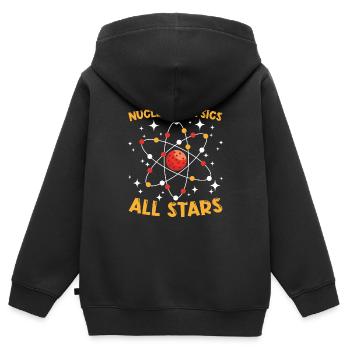 Physicien physicien - Sweat Premium à capuche zippé enfant bio - noir - Dos - AI Model Kid Male (0cm)