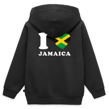 I love Jamaica - Kinder Premium Organic Zip Hoodie - Schwarz - Hinten - AI Model Kid Male (0cm)
