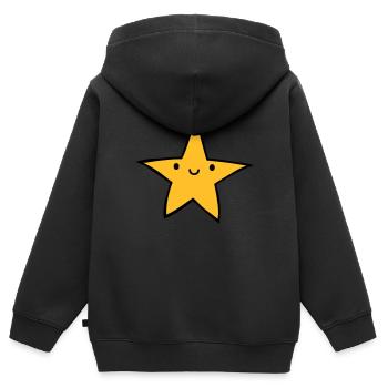 Liebes freundliches Sternchen - Kinder Premium Organic Zip Hoodie - Schwarz - Hinten - AI Model Kid Male (0cm)