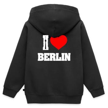 I love Berlin Hauptstadt Deutschland Weltstadt - Kinder Premium Organic Zip Hoodie - Schwarz - Hinten - AI Model Kid Male (0cm)
