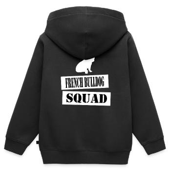 join the french bulldog squad - Kids Premium Organic Zip-up Hoodie - black - Back - AI Model Kid Male (0cm)