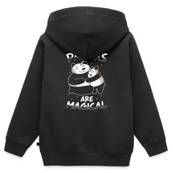 Panda Einhorn Panda - Kinder Premium Organic Zip Hoodie - Schwarz - Hinten - AI Model Kid Male (0cm)