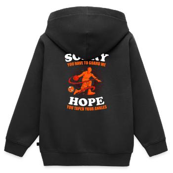 Basketball Basketballer - Kinder Premium Organic Zip Hoodie - Schwarz - Hinten - AI Model Kid Male (0cm)