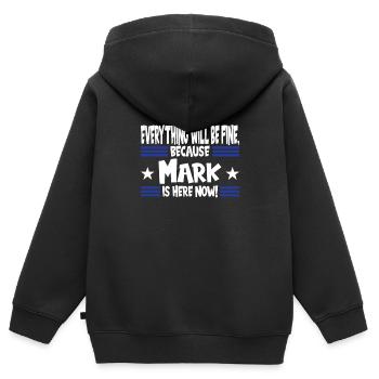 Alles Wird Gut, Denn Mark Ist Jetzt Hier - Kinder Premium Organic Zip Hoodie - Schwarz - Hinten - AI Model Kid Male (0cm)