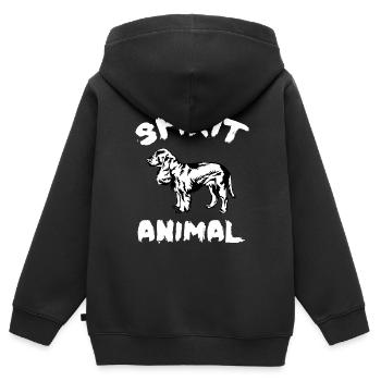 SPANIEL - Kinder Premium Organic Zip Hoodie - Schwarz - Hinten - AI Model Kid Male (0cm)