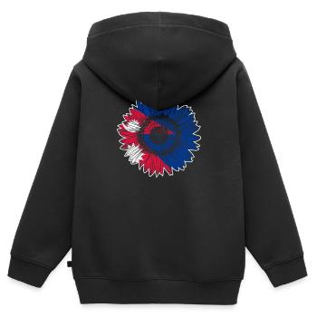 Nepal Flagge Sonnenblume - Kinder Premium Organic Zip Hoodie - Schwarz - Hinten - AI Model Kid Male (0cm)