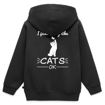 Katze Kätzchen Katzenliebhaber Spruch Geschenk - Kinder Premium Organic Zip Hoodie - Schwarz - Hinten - AI Model Kid Male (0cm)